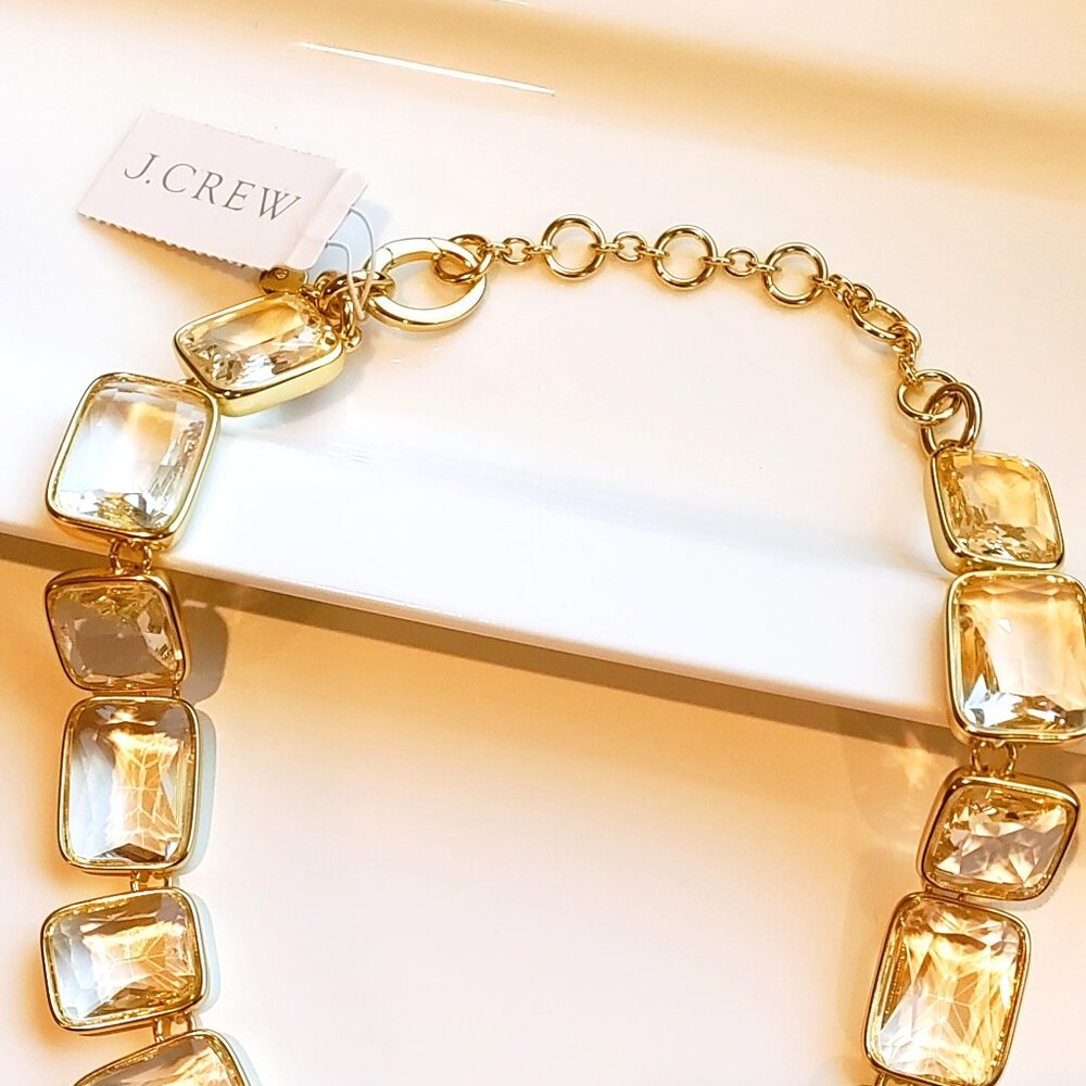 Last One NWT J.CREW Faceted Crystal Statement Necklace - Picture 6 of 15